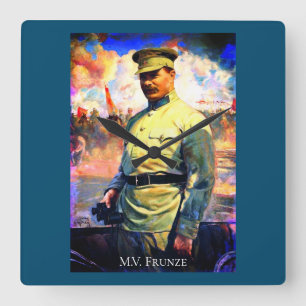 M. Frunze - Soviet Army Officer, Red Army Founder Square Wall Clock