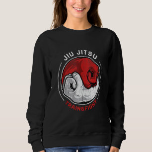 M Ial Jiu Jitsu Retro Train Fight Yin Yang Fist Sweatshirt