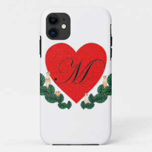 M in a heart iPhone 11 case