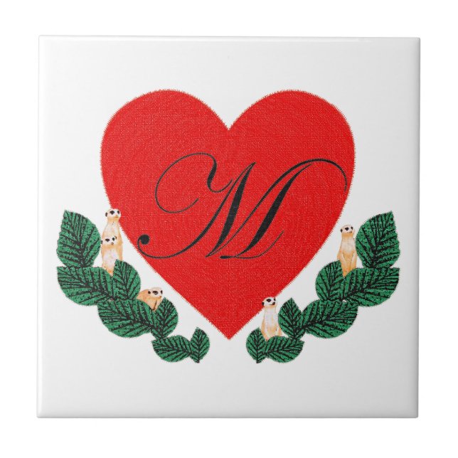 M in a heart tile (Front)