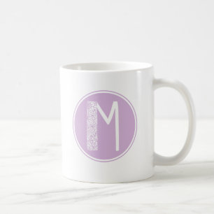 M Initial Floral Monogram Coffee Mug