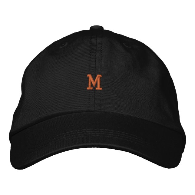 M Initial Monogram Hat Embroidered Cap (Front)