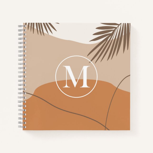 M - Initial Monogram Letter M Abstract Design Notebook (Front)
