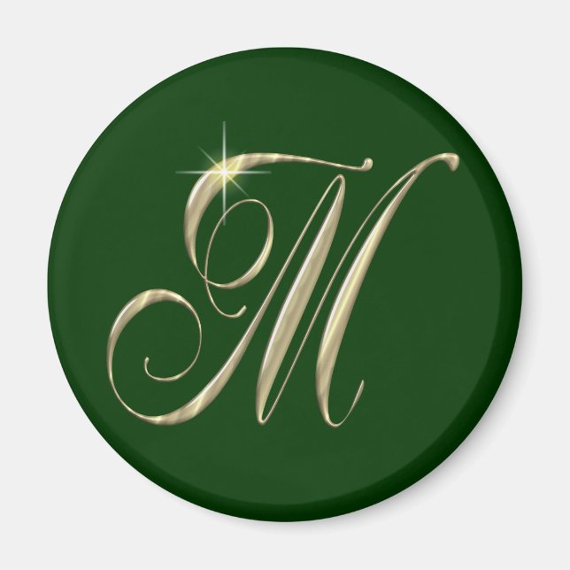 M Initial Monogram Magnet (Front)