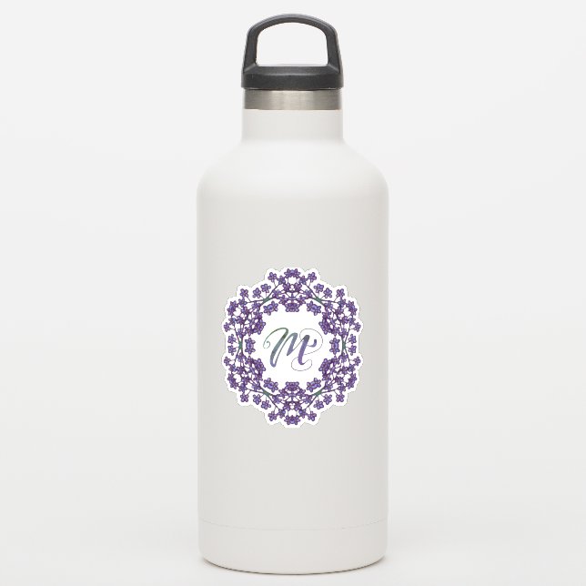 M Initial Unique & Bizarre Boho Flowers Pretty (Waterbottle)
