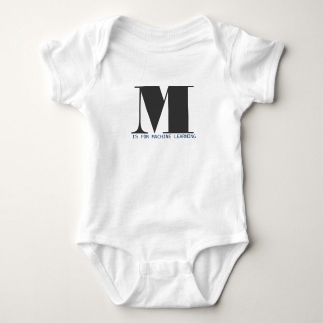 M is for Machine Learning Baby Bodysuit (Front)