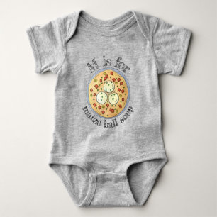 M is for Matzo Matzah Ball Soup Jewish Food Baby Bodysuit