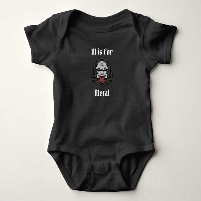 M is for Metal Metalhead Baby Bodysuit (Front)