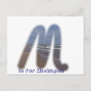 M is for Michigan Postcard