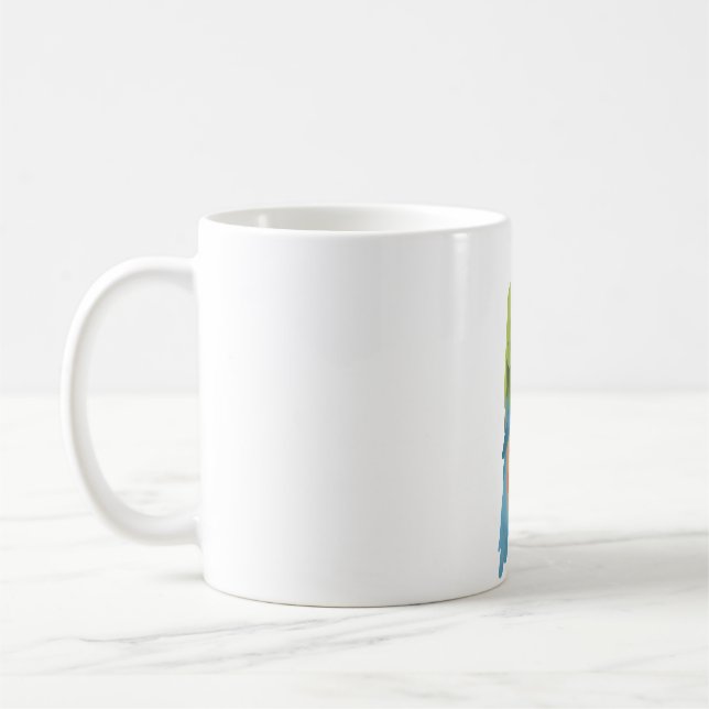 M is for Military Macaw.Military Macaw Illustratio Coffee Mug (Left)