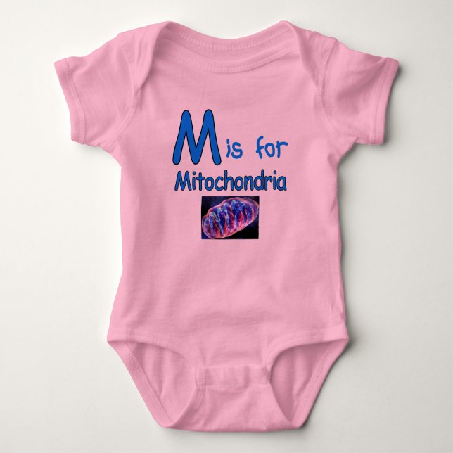 M is for Mitochondria Baby Bodysuit (Front)