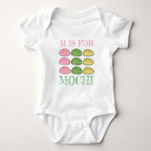 M is for Mochi Japanese New Year Food Rice Cake Baby Bodysuit