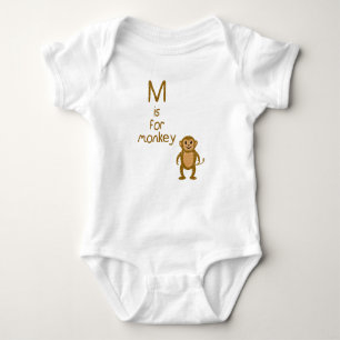 M is for Monkey. Baby Bodysuit