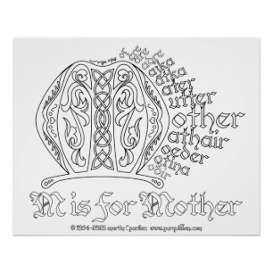 "M is for Mother" Colour-in Poster