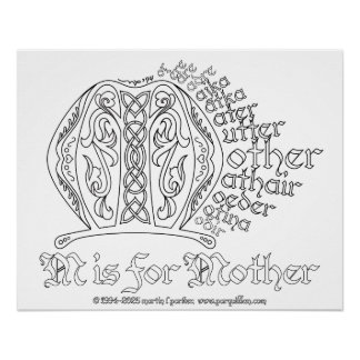"M is for Mother" Colour-in Poster