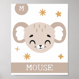 M is for Mouse, Nursery, Bedroom, Kids' Wall Art