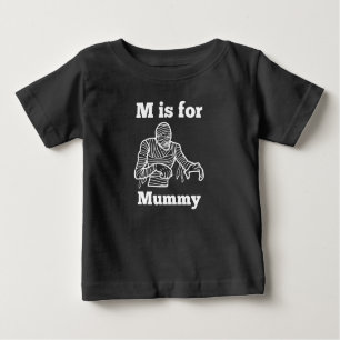 M is for Mummy Halloween Horror Monster Baby T-Shirt