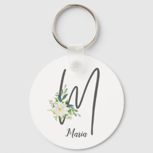 M Letter Monogram Blush  Key Ring