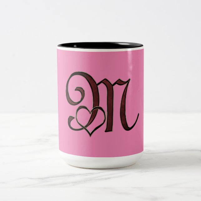M letter Two-Tone coffee mug (Center)