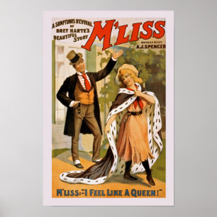 M' Liss I feel like a Queen Vintage Poster