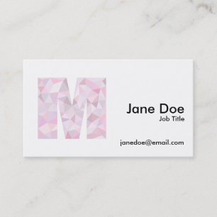 M - Low Poly Triangles - Neutral Pink Purple Grey Business Card