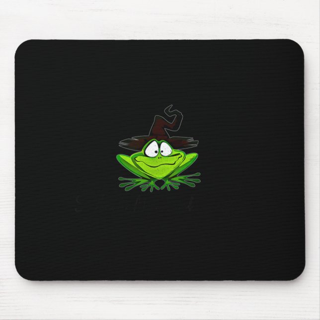 M Machusetts Whimsy Frog Witches Hat Halloween Wit Mouse Pad (Front)