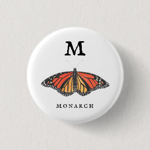 "M" Monarch 3 Cm Round Badge