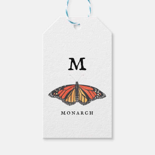 "M" Monarch Gift Tags (Front)