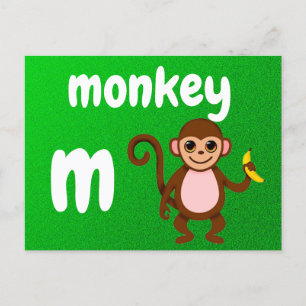 m - monkey flash card