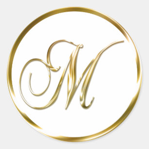 M Monogram Faux Gold Envelope Or Favour Seal