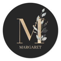 M Monogram Floral Personalised