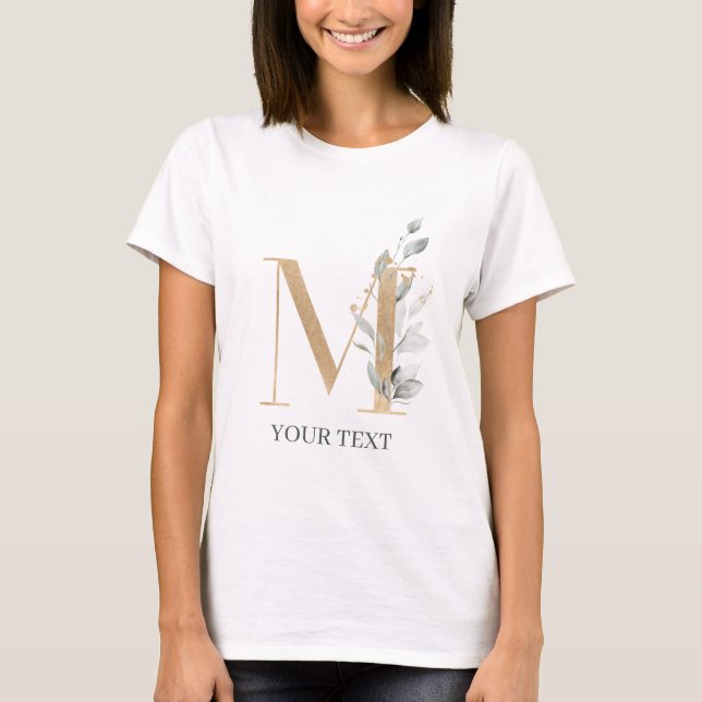 M Monogram Floral Personalised T-Shirt (Front)