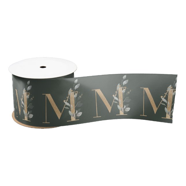 M Monogram Floral Satin Ribbon (Spool)