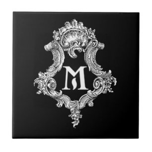 M Monogram Initial Ceramic Tile