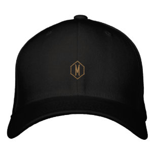 M Monogram Initial Combines Classic Flexfit Wool Embroidered Hat