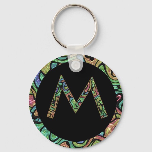 M Monogram Key Ring (Front)