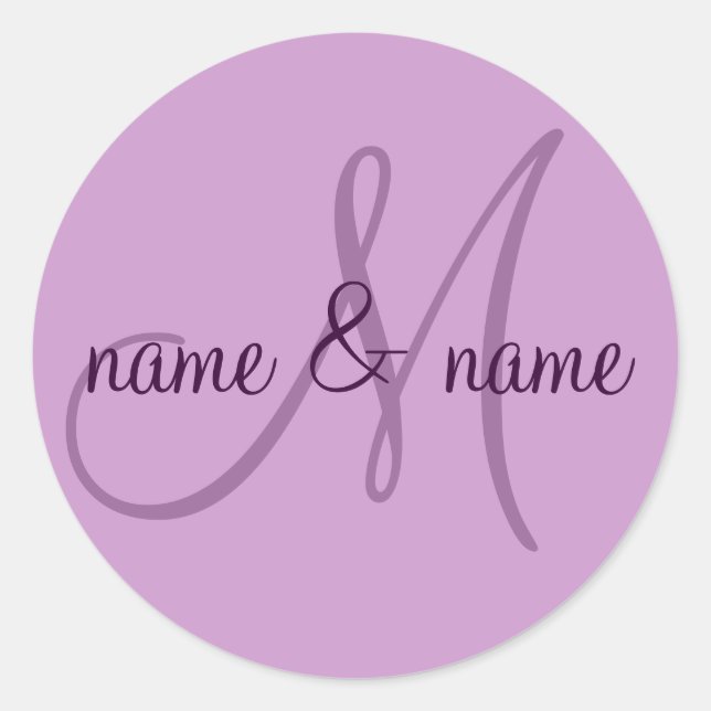 M monogram label - personalise  first names (Front)