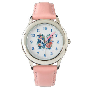 M Monogram ornate floral design Watch