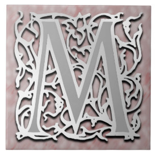 M Monogram "Silver Stone" Ceramic Tile
