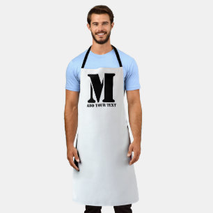 M Monogram Simple Modern Minimalist Personalised Apron