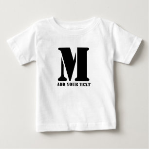 M Monogram Simple Modern Minimalist Personalised Baby T-Shirt
