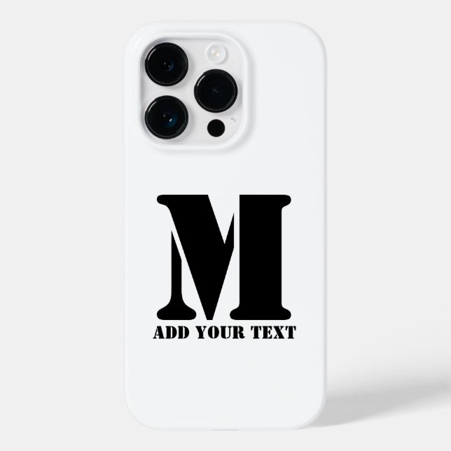 M Monogram Simple Modern Minimalist Personalised  Case-Mate iPhone Case (Back)