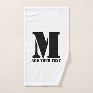 M Monogram Simple Modern Minimalist Personalised Hand Towel