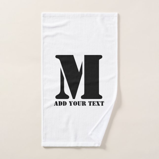 M Monogram Simple Modern Minimalist Personalised  Hand Towel (Hand Towel)