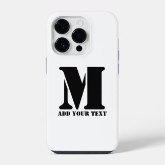 M Monogram Simple Modern Minimalist Personalised iPhone 14 Pro Case