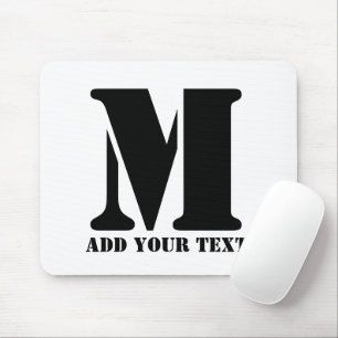M Monogram Simple Modern Minimalist Personalised Mouse Pad