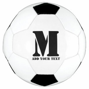 M Monogram Simple Modern Minimalist Personalised Soccer Ball