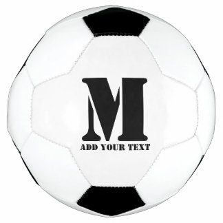 M Monogram Simple Modern Minimalist Personalised  Soccer Ball