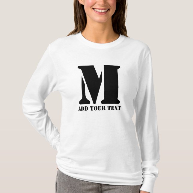 M Monogram Simple Modern Minimalist Personalised  T-Shirt (Front)