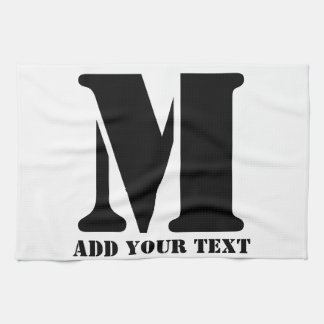 M Monogram Simple Modern Minimalist Personalised  Tea Towel